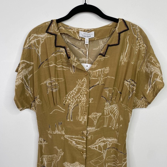 & OTHER STORIES safari print tan white jumpsuit size 0 - Picture 4 of 8